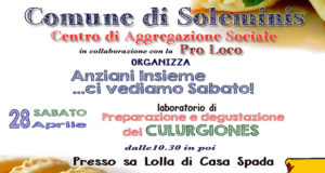 Banner Anziani Insieme... ci vediamo Sabato, laboratorio di Culurgiones - Soleminis - 28 Aprile 2018 - ParteollaClick