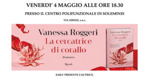 Banner Presentazione del libro La cercatrice di corallo di e con Vanessa Roggeri - Soleminis 4 Maggio 2018 - ParteollaClick