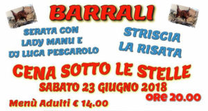 Banner Cena Sotto le Stelle 2018 - Barrali - 23 Giugno 2018 - ParteollaClick