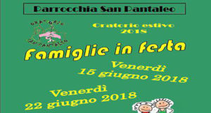 Banner Famiglie in festa, due serate per le famiglie all'Oratorio San Pantaleo - Dolianova - 15 e 22 Giugno 2018 - ParteollaClick