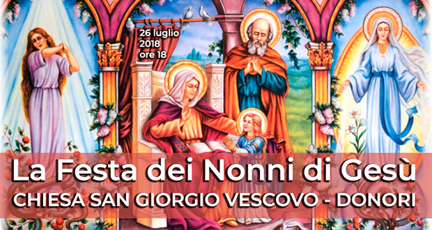 Banner Festa dei Nonni in Oratorio, in occasione di Sant'Anna e San Gioacchino 2018 - Donori, Chiesa San Giorgio Vescovo - 26 Luglio 2018 - ParteollaClick