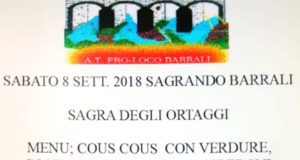 Banner Sagra degli ortaggi - Barrali - 8 Settembre 2018 - ParteollaClick