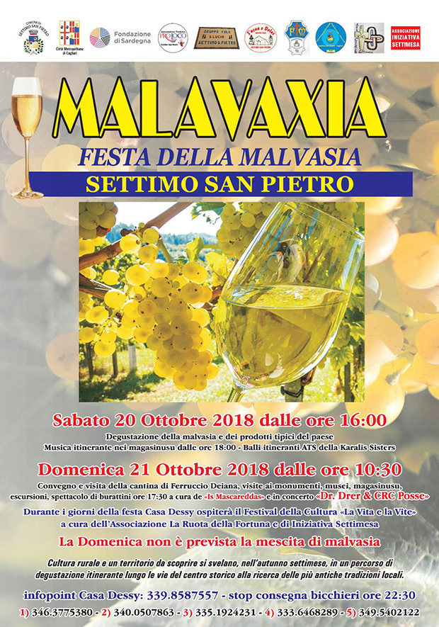 Banner Festa della Malvasia 2018 - Settimo San Pietro, lungo le vie del centro storico - 19, 20 e 21 Ottobre 2018 - ParteollaClick