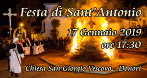 Banner Festa di Sant'Antonio Abate con il tradizionale falò - Donori, Chiesa San Giorgio Vescovo - 17 Gennaio 2019 - ParteollaClick