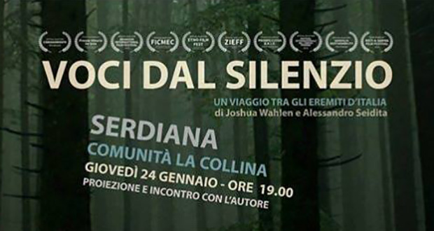 Banner Proiezione del film documentario VOCI NEL SILENZIO - Comunità La Collina, Serdiana -24 Gennaio 2019 - ParteollaClick