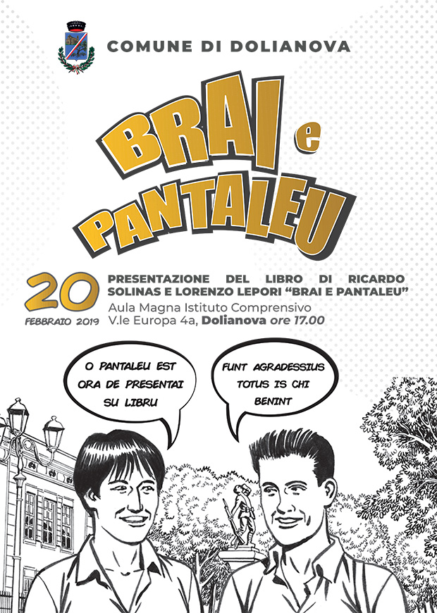 Banner Presentazione del libro BRAI E PANTALEU di Ricardo Solinas e Lorenzo Lepori - Dolianova - 20 Febbraio 2019 - ParteollaClick