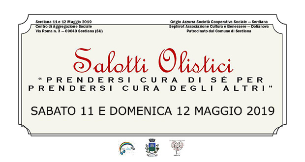 Banner SALOTTI OLISTICI, due giornate dedicate al benessere fisico, mentale e spirituale dell'individuo - Serdiana - 11 e 12 Maggio 2019 - ParteollaClick