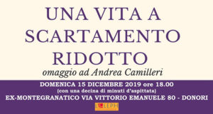 Banner UNA VITA A SCARTAMENTO RIDOTTO, omaggio ad Andrea Camilleri con letture e musica - Donori - 15 Dicembre 2019 - ParteollaClick