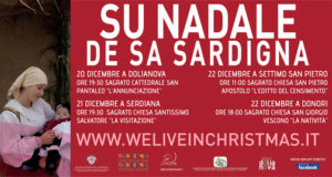 Banner We Live In Christmas, rievocazione itinerante del Natale in Costume Sardo - Dolianova, Serdiana, Settimo San Pietro e Donori - Dal 20 al 22 Dicembre 2019 - ParteollaClick