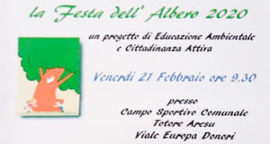 Banner Festa dell'Albero 2020 nel Campo Sportivo Comunale Salvatore Aresu - Donori - 21 Febbraio 2020 - ParteollaClick