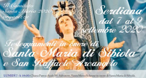 Banner Festeggiamenti in onore di Santa Maria di Sibiola e San Raffaele Arcangelo - Serdiana - Dal 7 al 9 Settembre 2020 - ParteollaClick