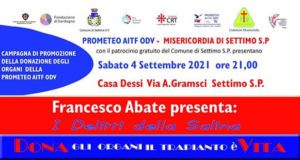 Banner Presentazione del libro I delitti della salina di e con Francesco Abate - Settimo San Pietro - 4 Settembre 2021 - ParteollaClick