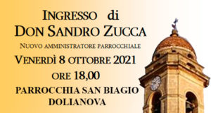 Banner Ingresso di Don Sandro Zucca nuovo Amministratore Parrocchiale di San Biagio - Dolianova - 8 Ottobre 2021 - ParteollaClick