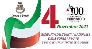 Banner Giornata dell'Unità Nazionale delle Forze Armate e dei Caduti in Guerra - Donori - 4 Novembre 2021 - ParteollaClick