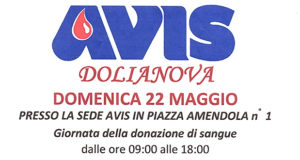 Banner Giornata della Donazione di Sangue nell'Associazione AVIS - Dolianova - 22 Maggio 2022 - ParteollaClick