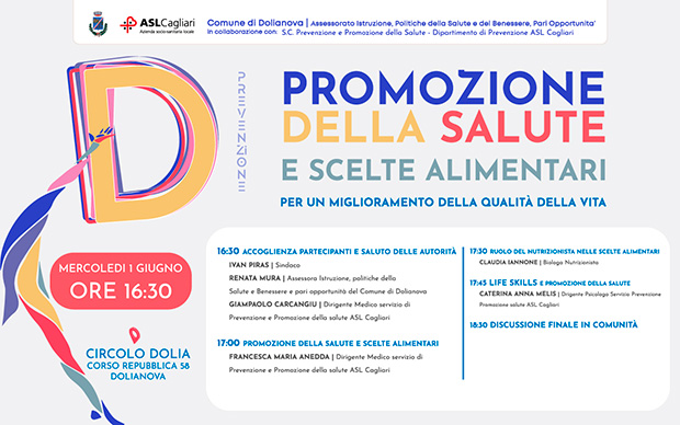 Incontro sulla PROMOZIONE DELLA SALUTE E SCELTE ALIMENTARI Dolianova - 1 Giugno 2022 - ParteollaClick