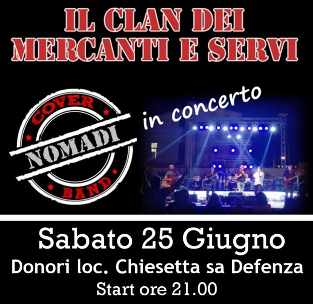Il Clan dei Mercanti e Servi, cover band NOMADI, in concerto - 25 Giugno 2022 - ParteollaClick
