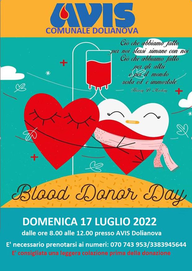 Giornata della Donazione di Sangue 2022 nell'Associazione AVIS in Piazza Amendola - Dolianova - 17 Luglio 2022 - ParteollaClick