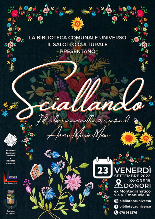 Sciallando, fili, colori e ricami nell'arte creativa di Anna Maria Mura - Donori - Venerdì 23 Settembre 2022 - ParteollaClick