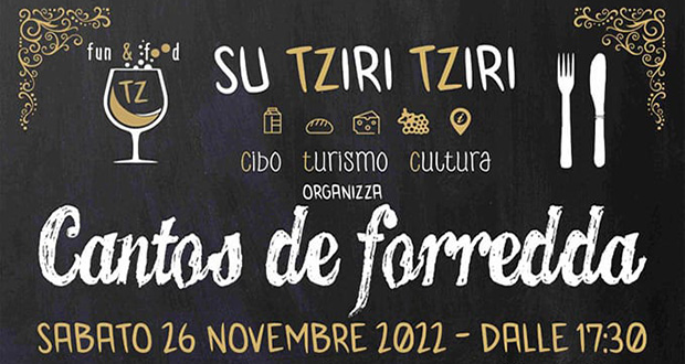 Banner Cantos de forredda, vino novello e caldarroste a su Tziri Tziri - Dolianova - 26 Novembre 2022 - ParteollaClick
