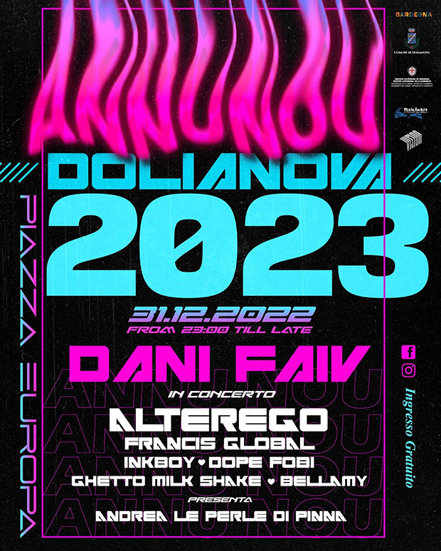 ANNU NOU, il grande CAPODANNO 2023 a DOLIANOVA - Piazza Europa - 31 Dicembre 2022 - ParteollaClick