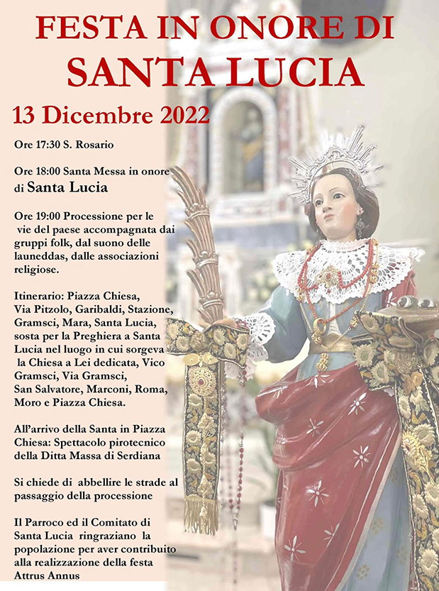 Festa in onore di Santa Lucia 2022 - Settimo San Pietro - Chiesa di San Pietro Apostolo - 13 Dicembre 2022 - ParteollaClick