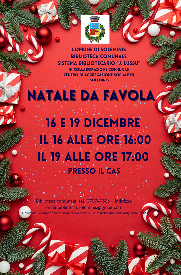 NATALE DA FAVOLA 2022 - Centro di Aggregazione Sociale Soleminis 16 e Lunedì 19 Dicembre 2022 - ParteollaClick