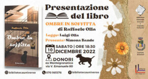 Banner Presentazione del libro OMBRE IN SOFFITTA di Raffaele Olla - Donori - 10 Dicembre 2022 - ParteollaClick