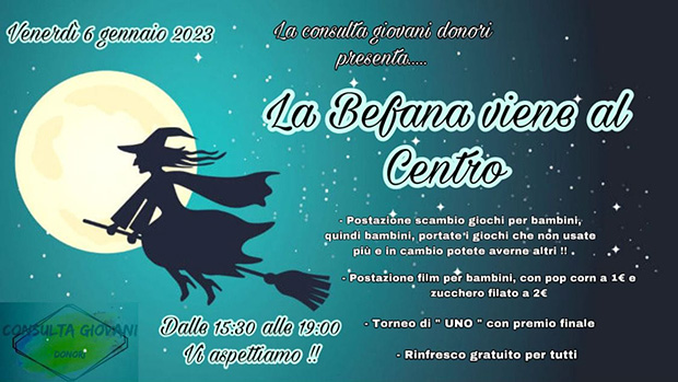 La Befana viene al Centro, festa dell'Epifania al Centro di Aggregazione Sociale - Donori - 6 Gennaio 2023 - ParteollaClick