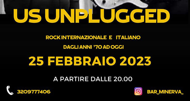 Banner Live Music con il duo US UNPLUGGED al Bar Minerva - Soleminis - 25 Febbraio 2023 - ParteollaClick