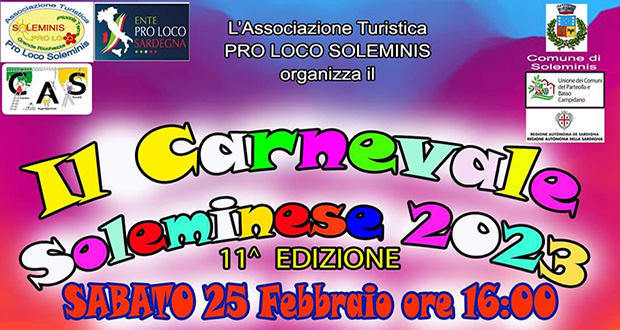 Banner Sfilata di Carnevale 2023 - Soleminis - 25 Febbraio 2023 - ParteollaClick