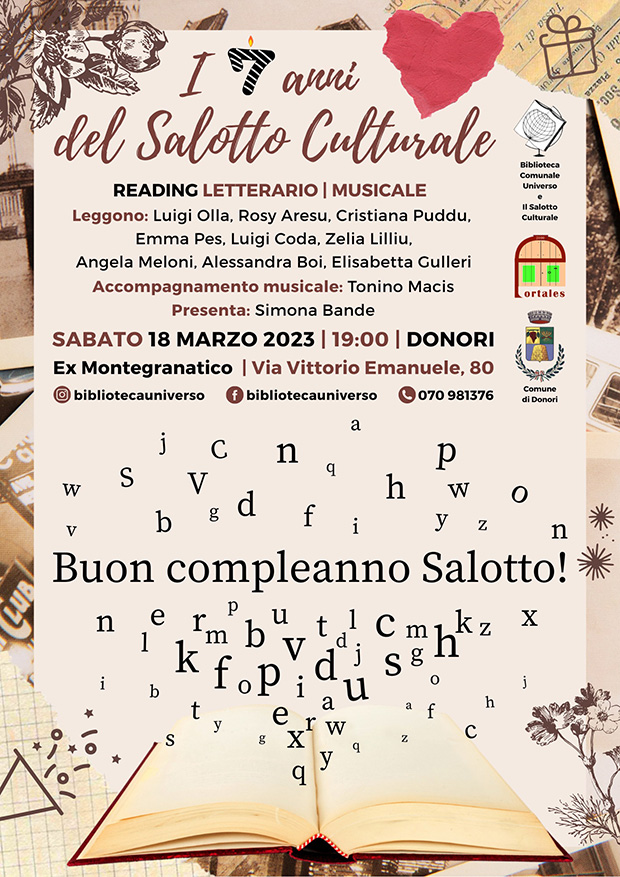 I 7 anni del Salotto Culturale, reading letterario musicale - Donori - 18 Marzo 2023 - ParteollaClick