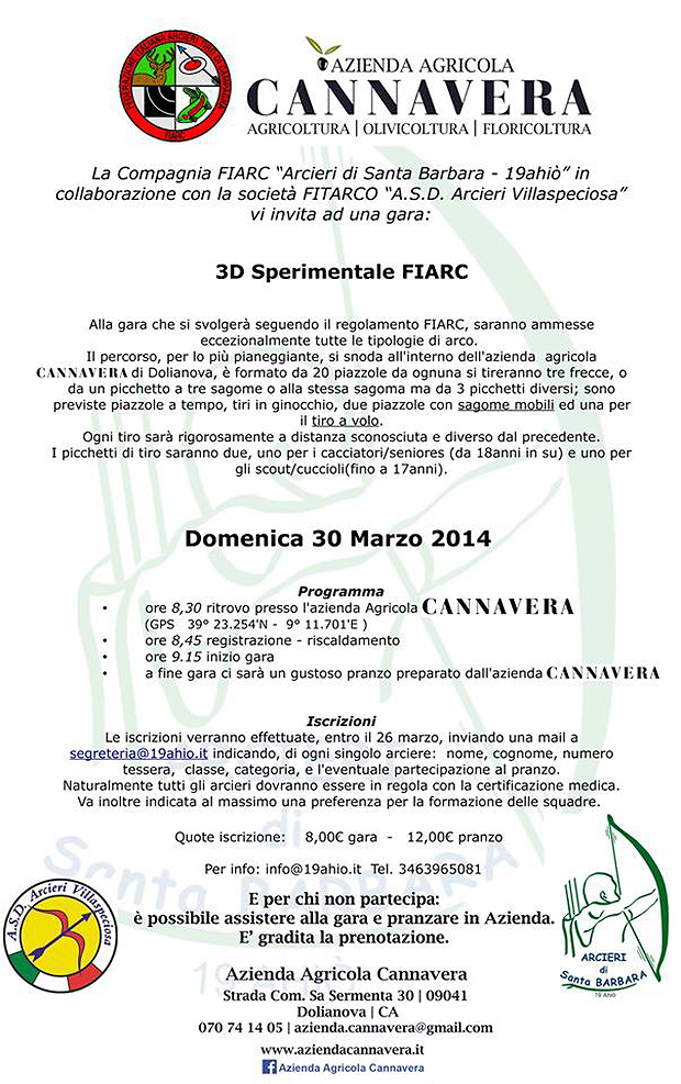 3D Sperimental FIARC gara di tiro con arco all'Azienda Agricola Cannavera - Dolianova - 30 Marzo 2014 - ParteollaClick